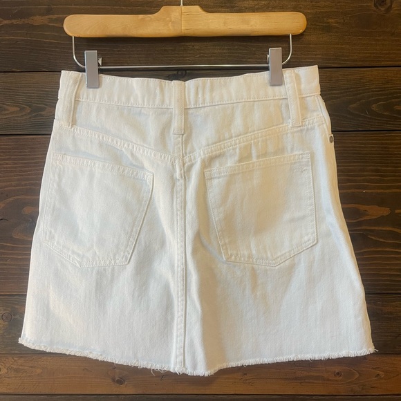 Madewell Rigid Denim A-Line Mini Skirt White: Button-Front Edition Size 25 - Picture 8 of 12